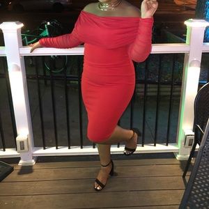 Red Off The Shoulder Dress